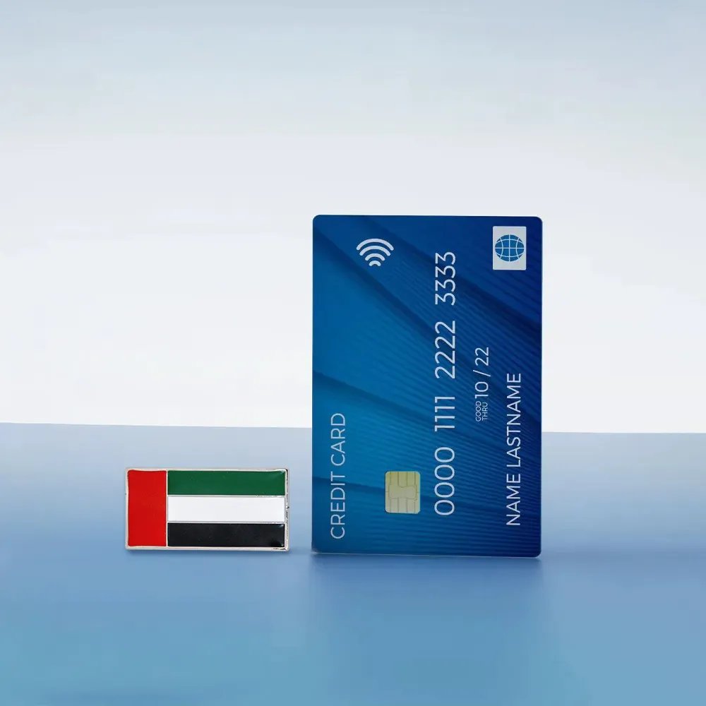 UAE Flag Metal Badges Rectangle with Magnet Attachment