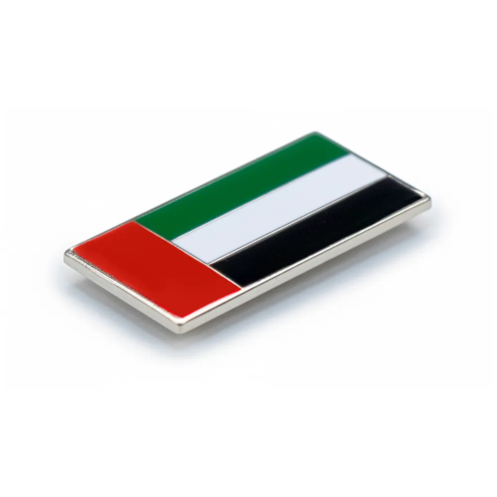 UAE Flag Metal Badges Rectangle with Magnet Attachment