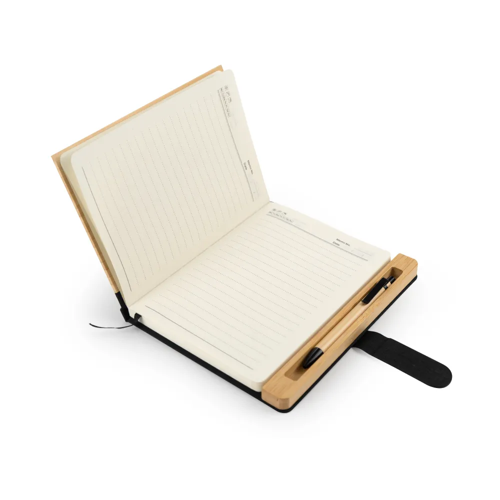 Bamboo and rPET Notebooks with Pen, A5, Bookmark & Magnetic Clasp
