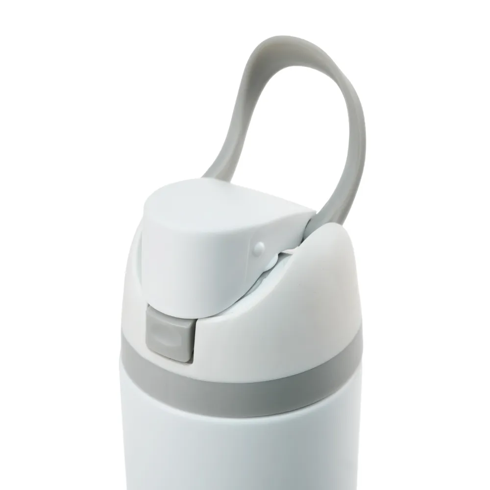 SS Bottles with Straw & Push Button Lid - Double-Wall Vacuum, 1Liter