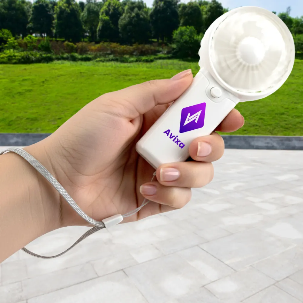 Portable Hand Fan with Lanyard Lace - White Color