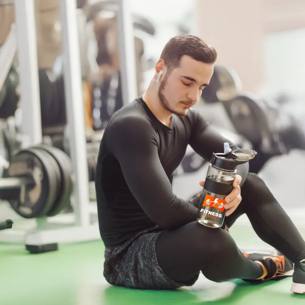 Eco-friendly Sports Bottles with Straw, 700ml in rPET Material