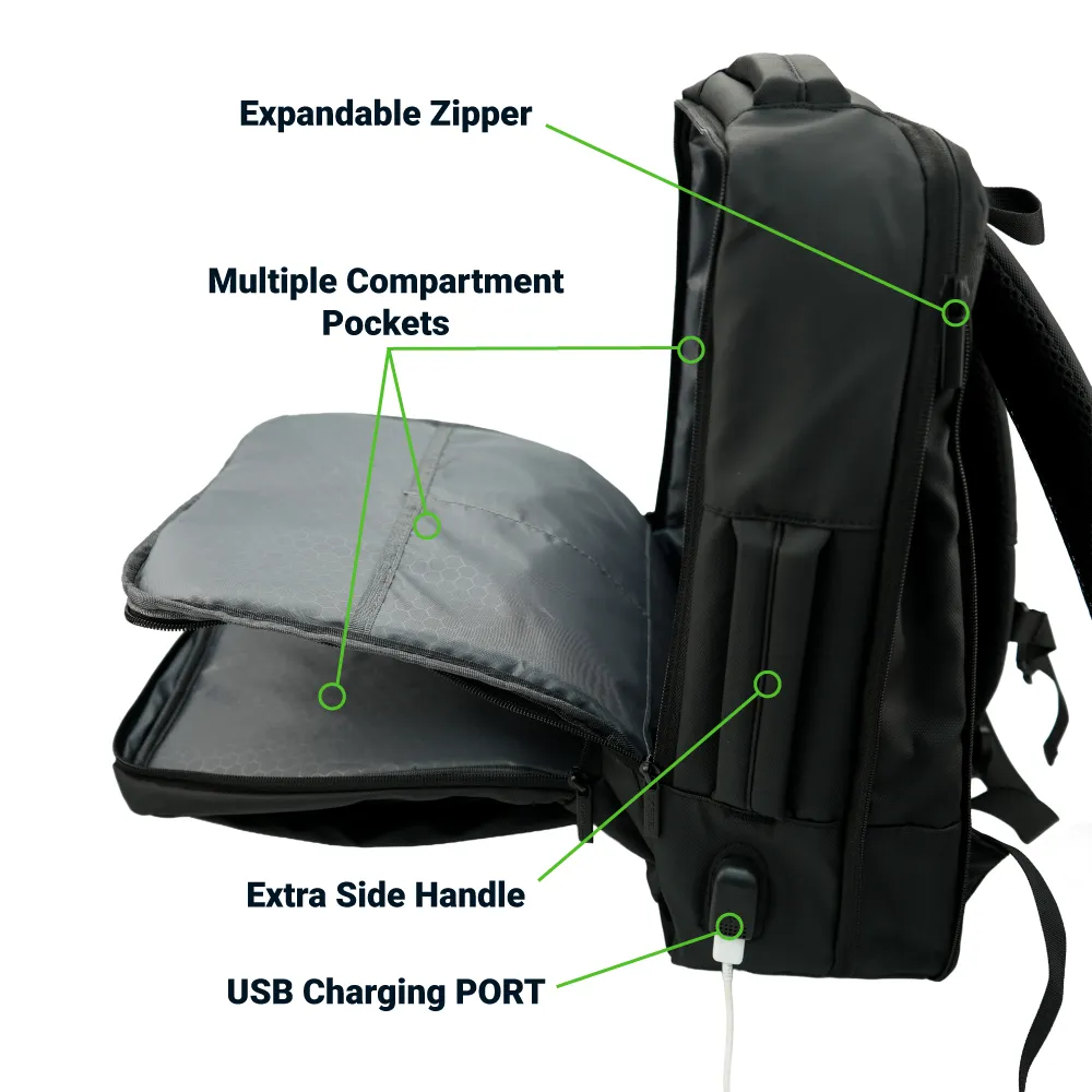Multipurpose Expandable Travel Backpacks with USB Port