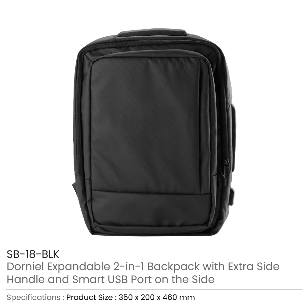 Multipurpose Expandable Travel Backpacks with USB Port