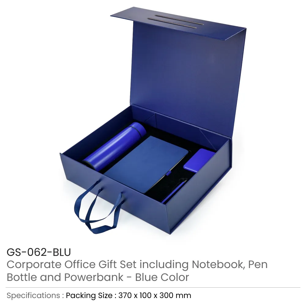 Corporate Office Gift Set in Color Themed Box with Ribbon Handle