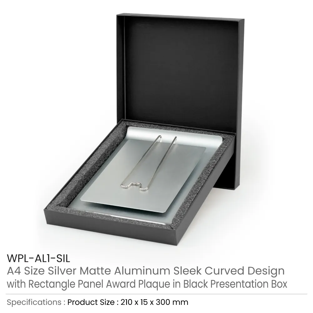 Aluminum Award Plaque with Stand A4 Size