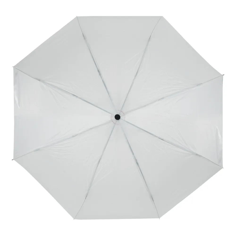 Bi-Fold Umbrella in White with Velcro Closure and Pouch