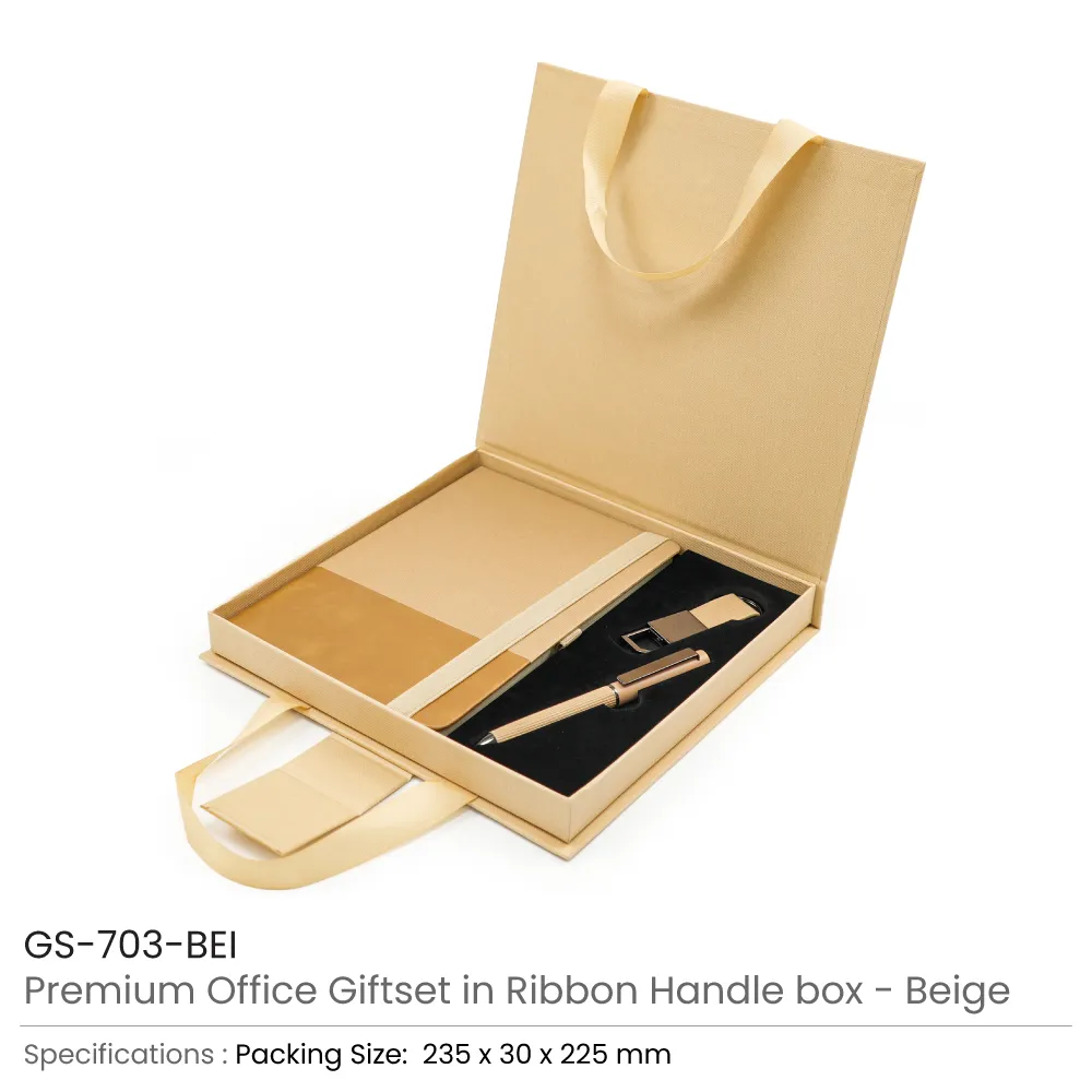 Premium Office Gift Set with Ribbon Handle Box