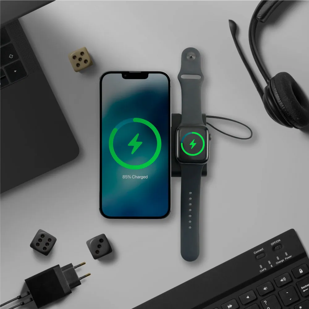 Magnetic Fast Wireless Charging Powerbank, 15W with iWatch Charger
