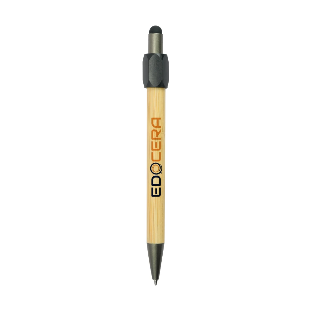 Bamboo and Metal Stylus Pens with Spinner (Blue Ink)