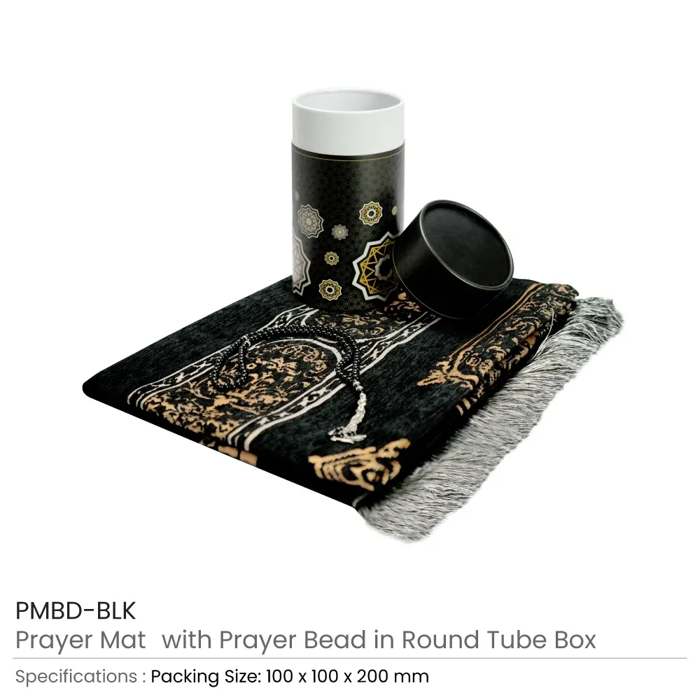 Prayer Mat with Tasbih in Tubular Box Best Ramadan Gifts