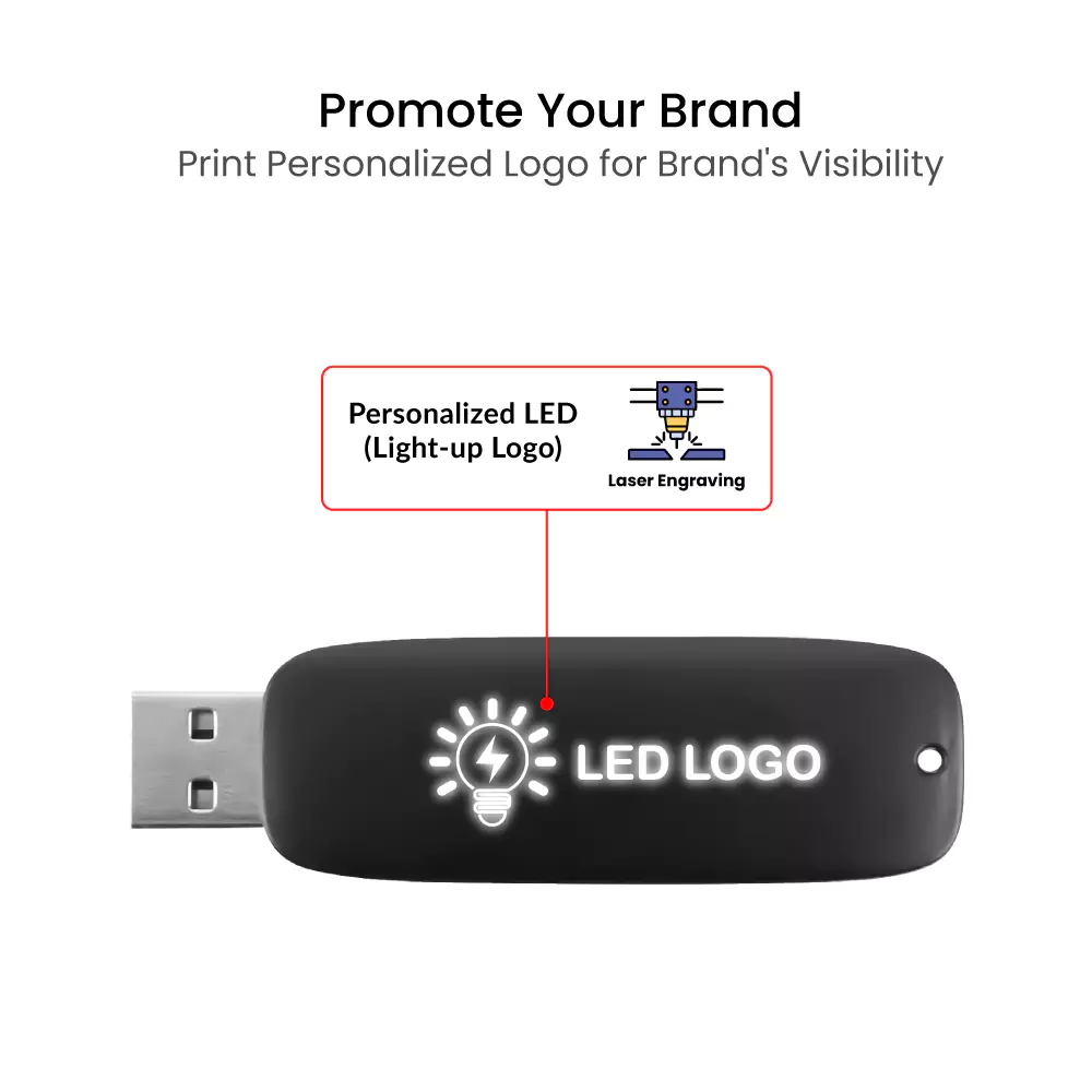 Light-Up LED Logo USB with Slide Button 64GB V. 3.0