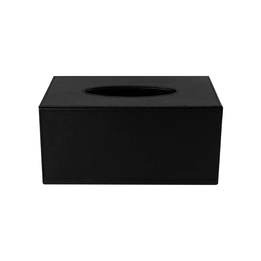 Tissue Box in PU Leather Material Black Color