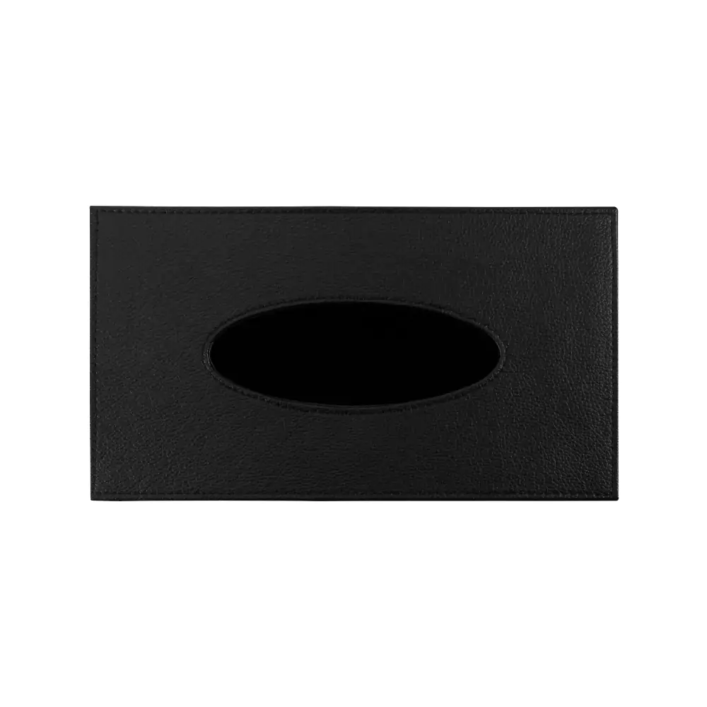 Tissue Box in PU Leather Material Black Color