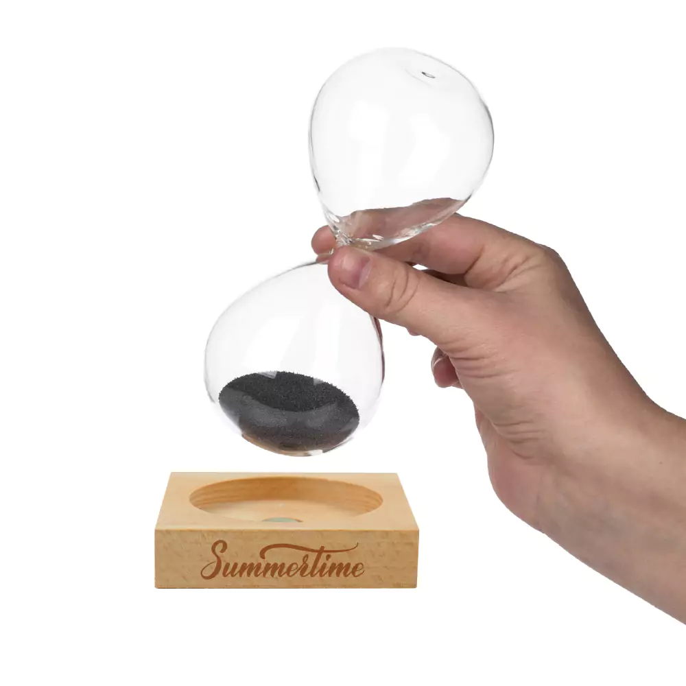 Magnetic Sand Timer with Wooden Base - 2 Minutes