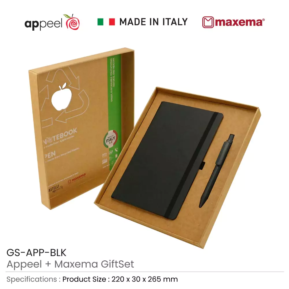 Appeel A5 Notebook and Maxema Dot Recycled Pen Italian Gift Sets