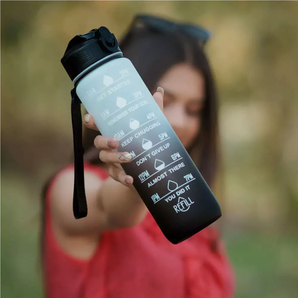Motivational Time Marked Water Bottles 1000ml