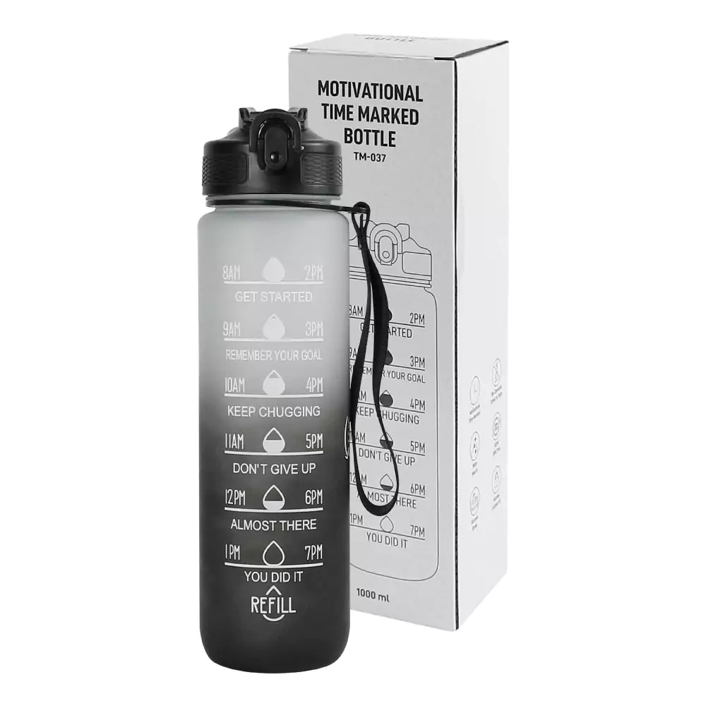 Motivational Time Marked Water Bottles 1000ml