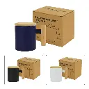 Ceramic Coffee Mugs with Bamboo Handle and Lid 380ml