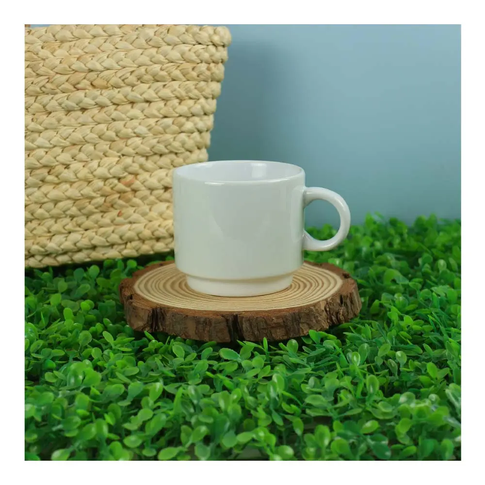 Ceramic Cups 10 Oz Glossy Finish White Color