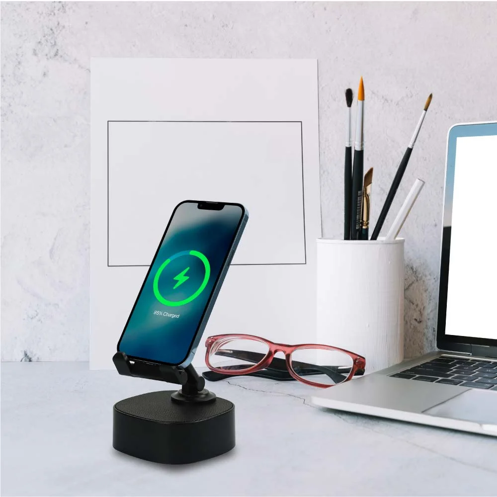 Wireless Fast Charger 15W with BT Speaker and RGB LED Logo