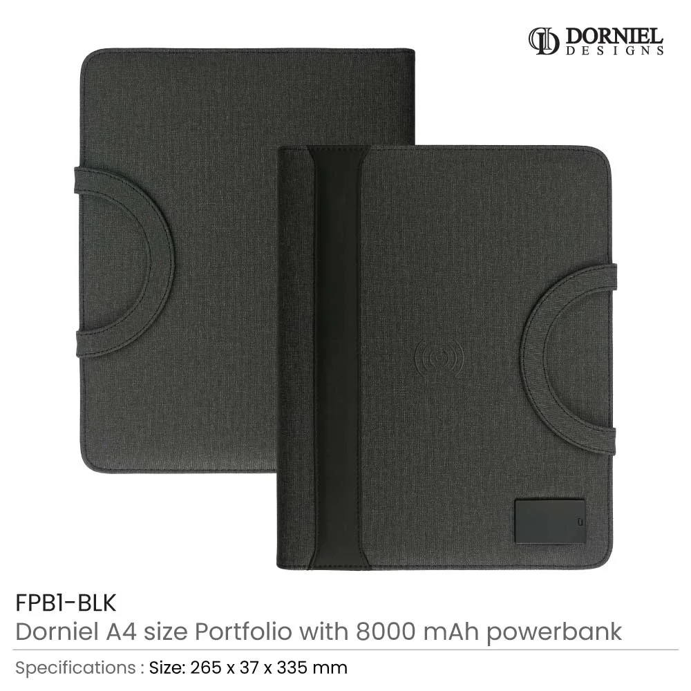 Dorniel Portfolio A4 with 8000mAh Powerbank and LED Logo