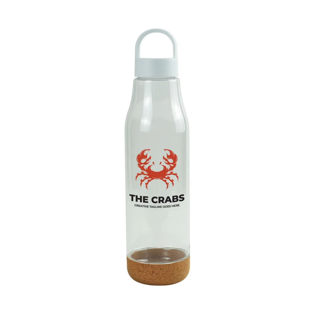 rPET Bottles with Cork Base, Twist-off Lid, Handle 720ml