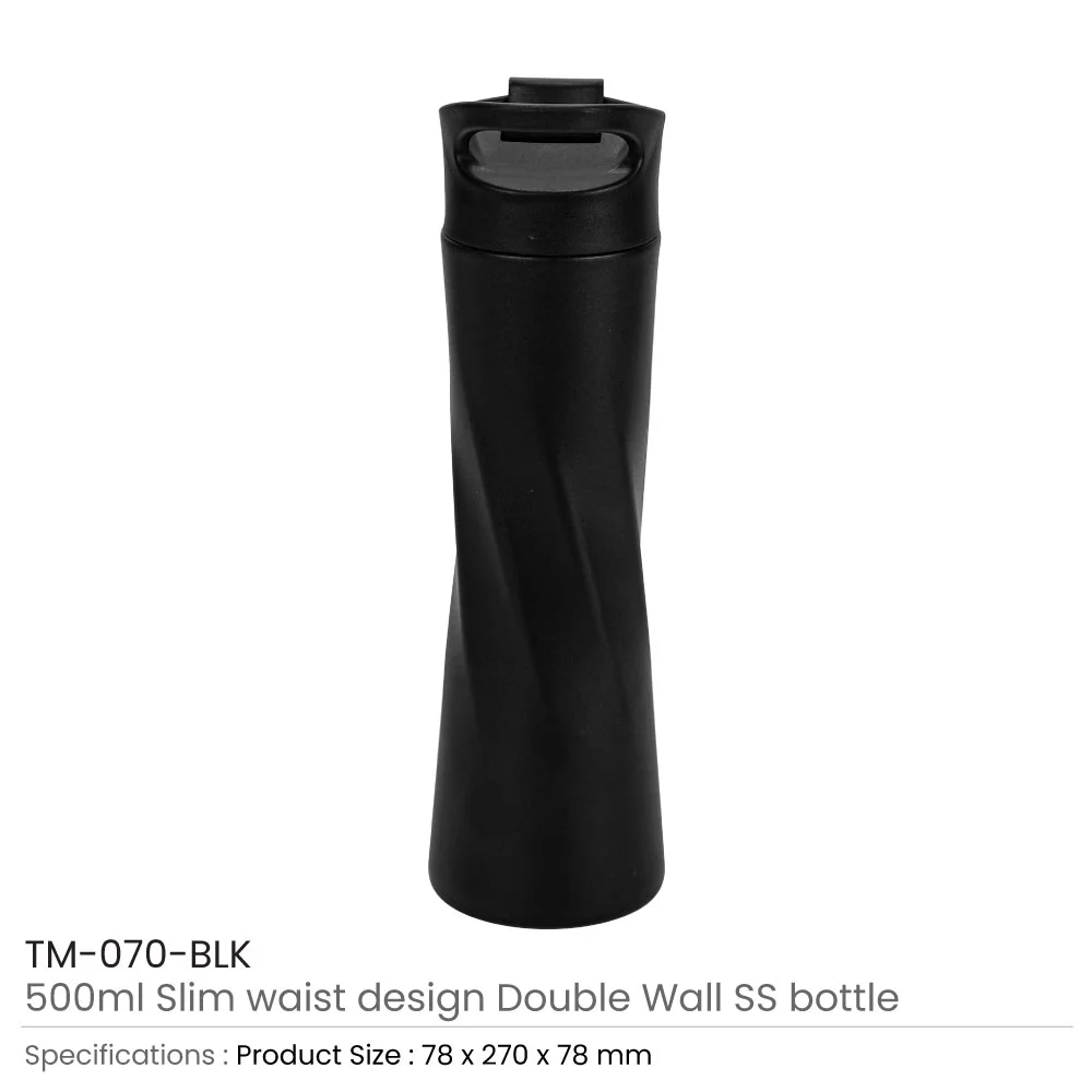 Double Wall SS Bottles Slim Waist Design 500 ml