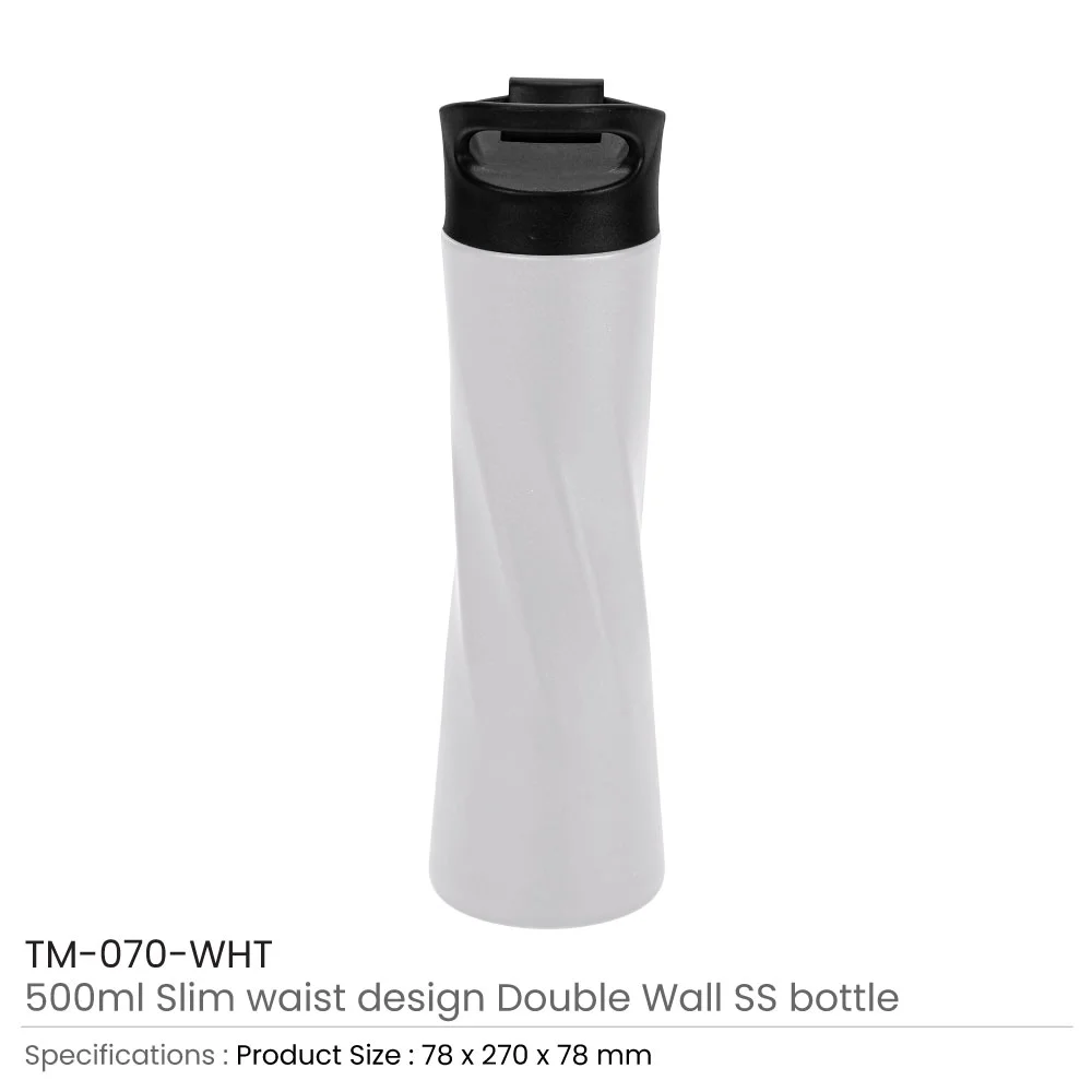 Double Wall SS Bottles Slim Waist Design 500 ml