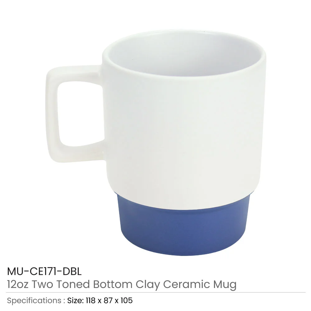 Ceramic Mugs with Bottom Clay in 12 Oz, Matte Finish