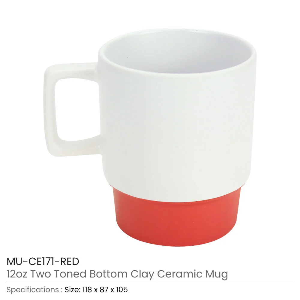 Ceramic Mugs with Bottom Clay in 12 Oz, Matte Finish