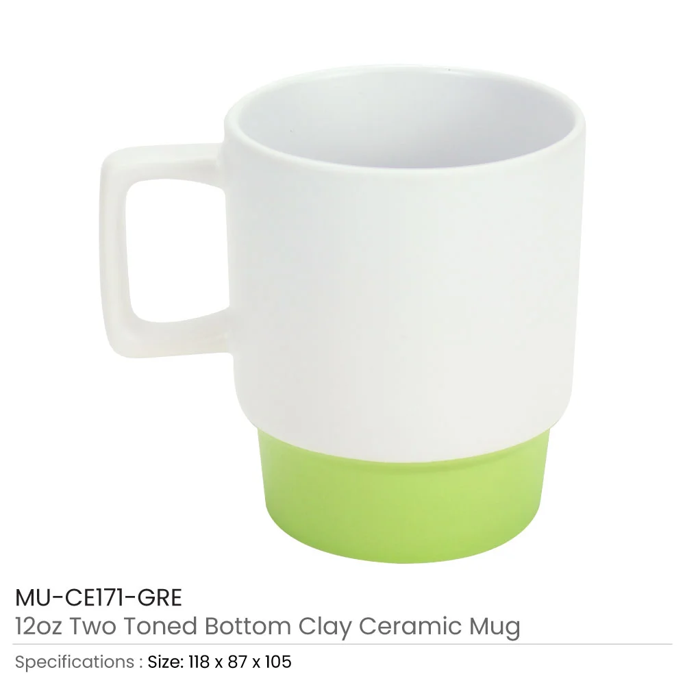 Ceramic Mugs with Bottom Clay in 12 Oz, Matte Finish