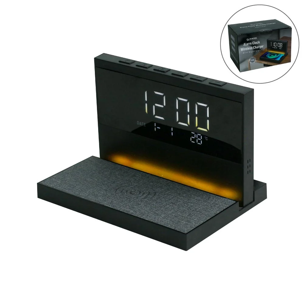 Dorniel Alarm Clock, 15W Wireless Charger and Night Light