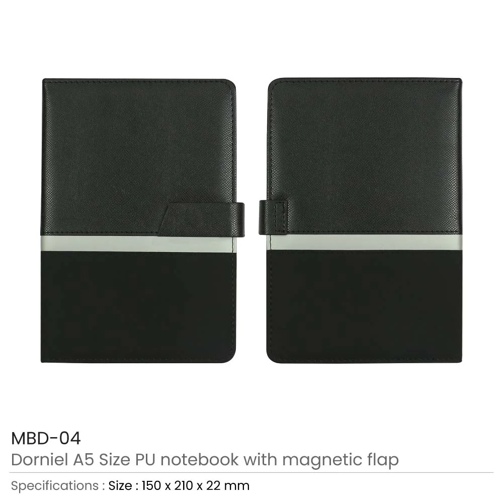Dorniel A5 Size PU Notebooks with Magnetic Flap