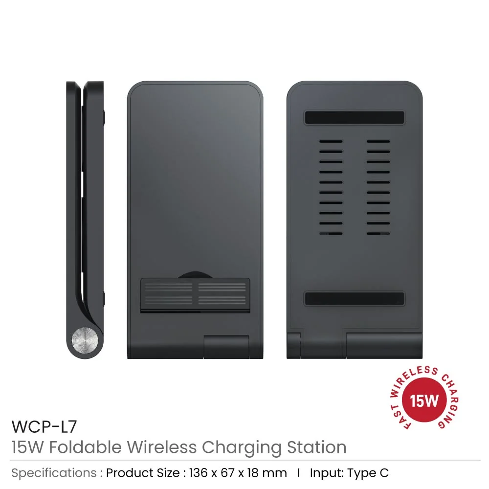 Foldable Wireless Charging Station 15W and Light-up Logo