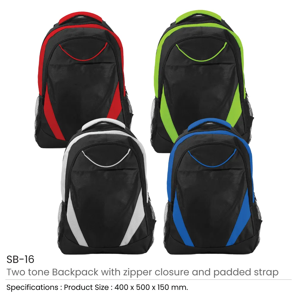 Two-toned Backpacks 600D Polyester Material