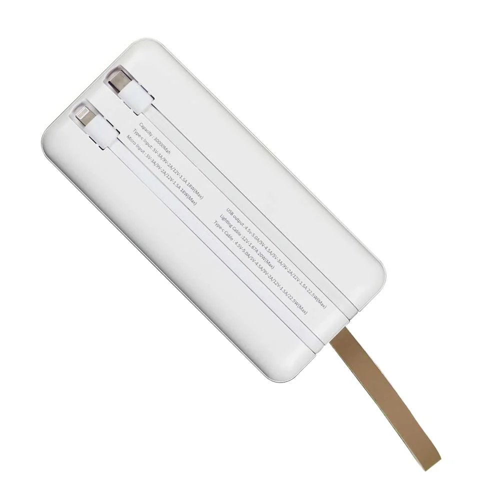Fast Charging Powerbank 30,000 mAh with Flashlight & Leather Strap