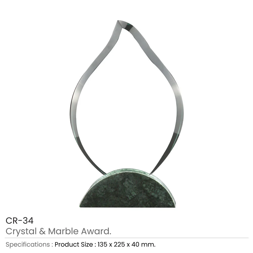 Flame Shaped Crystal & Marble Awards