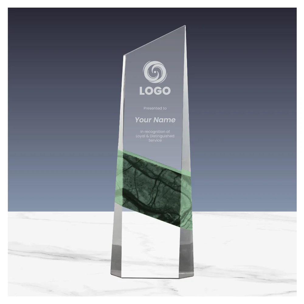 Vertical Crystal & Marble Awards in Box