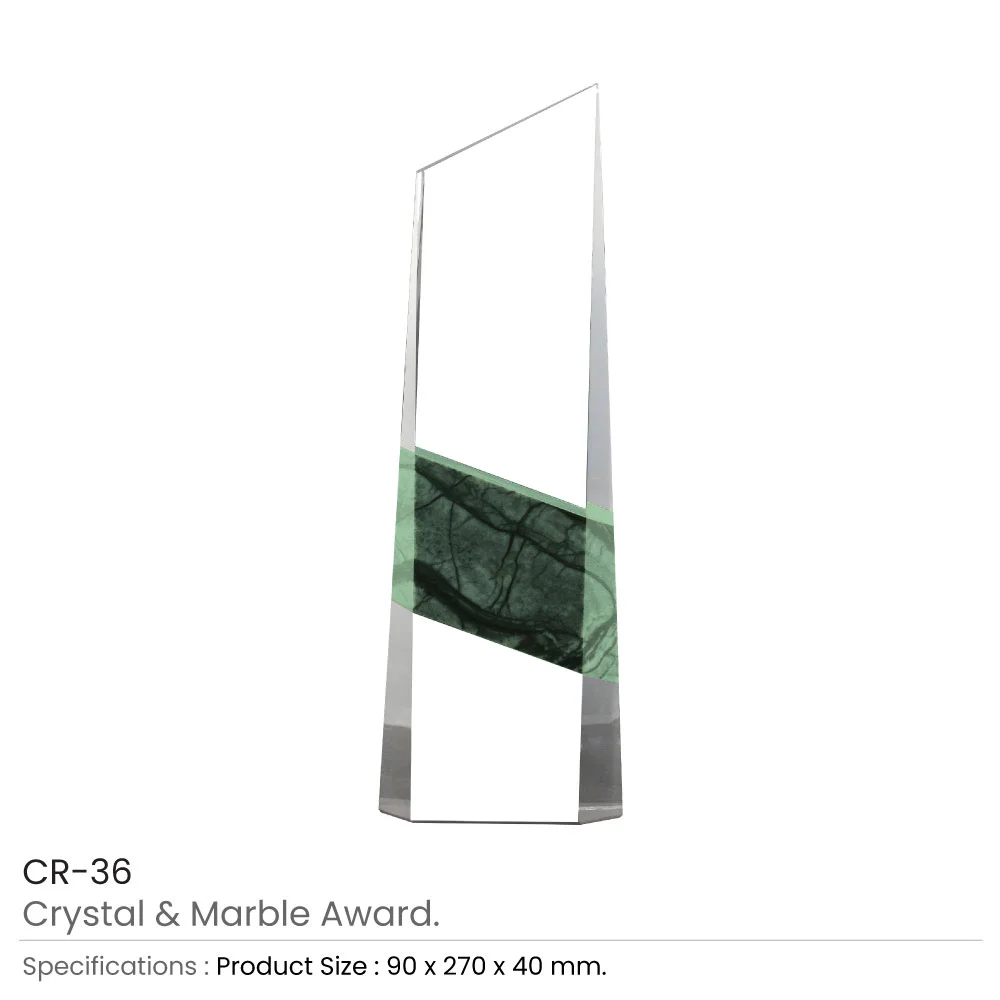 Vertical Crystal & Marble Awards in Box