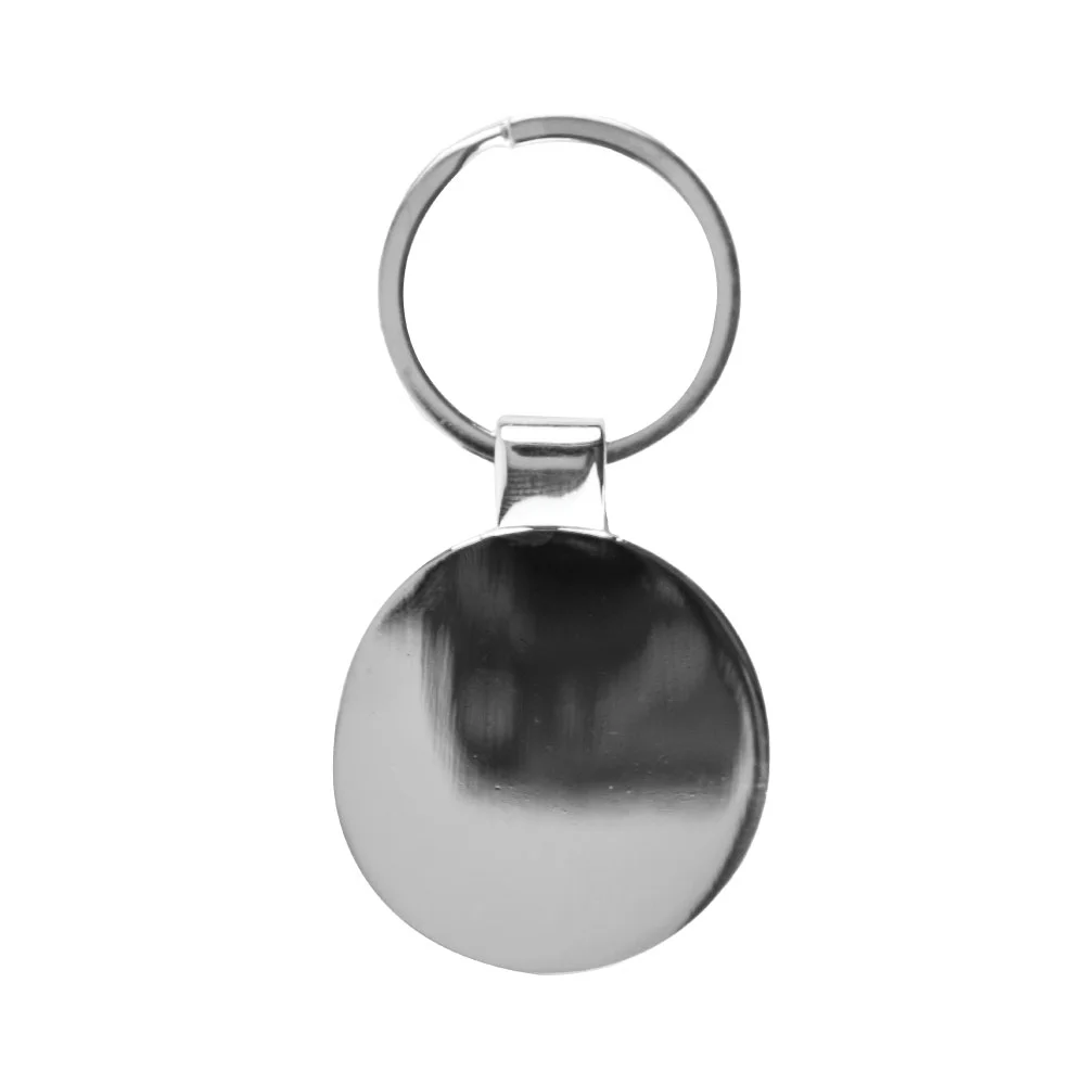 Round Bamboo & Metal Keychains 32mm