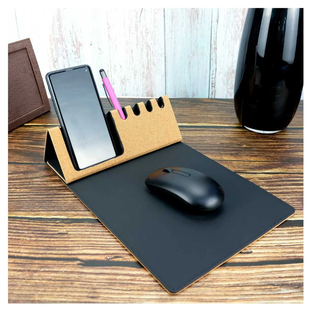 Multi Function Foldable Cork+PU Mousepad