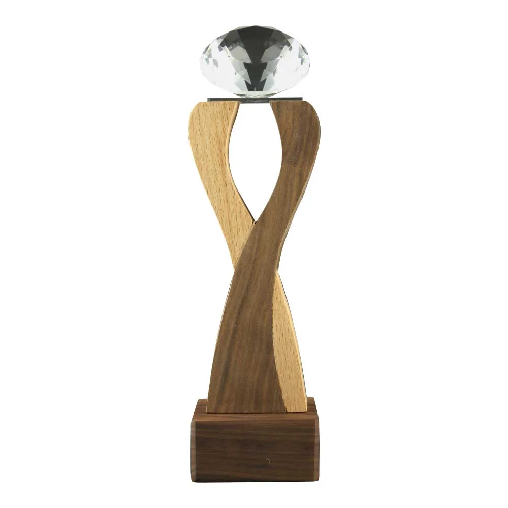 Wooden Crystal Trophy