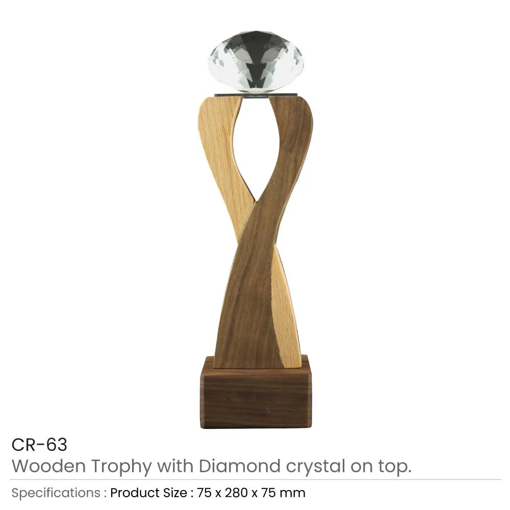 Wooden Crystal Trophy