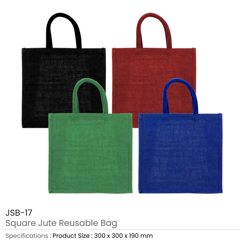 Reusable Square Jute Shopping Bags