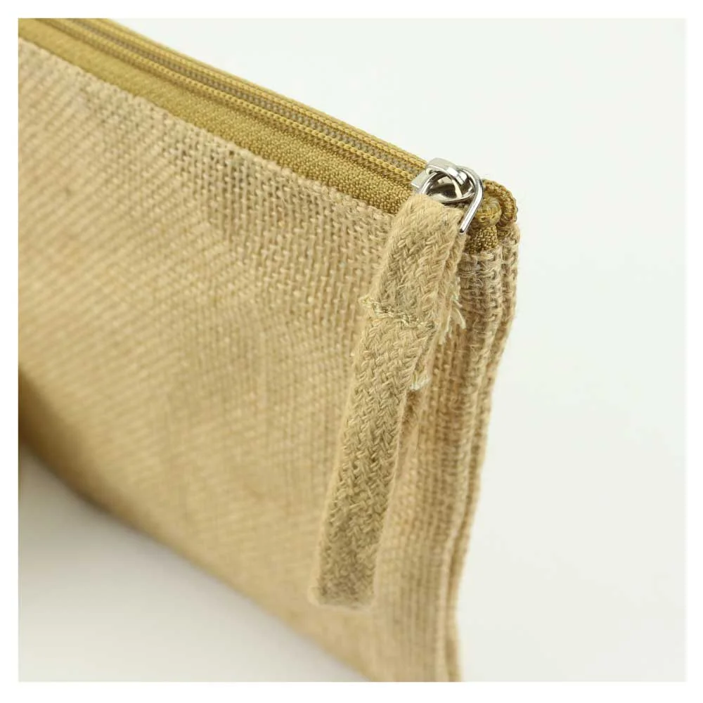 Natural Jute Zipper Pouch