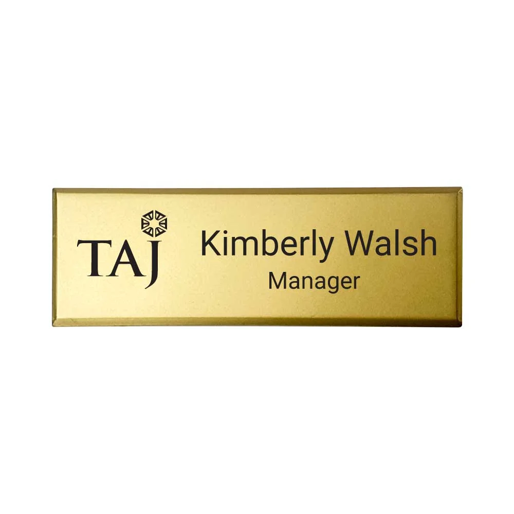 Gold Brass Badges with Safety Pin
