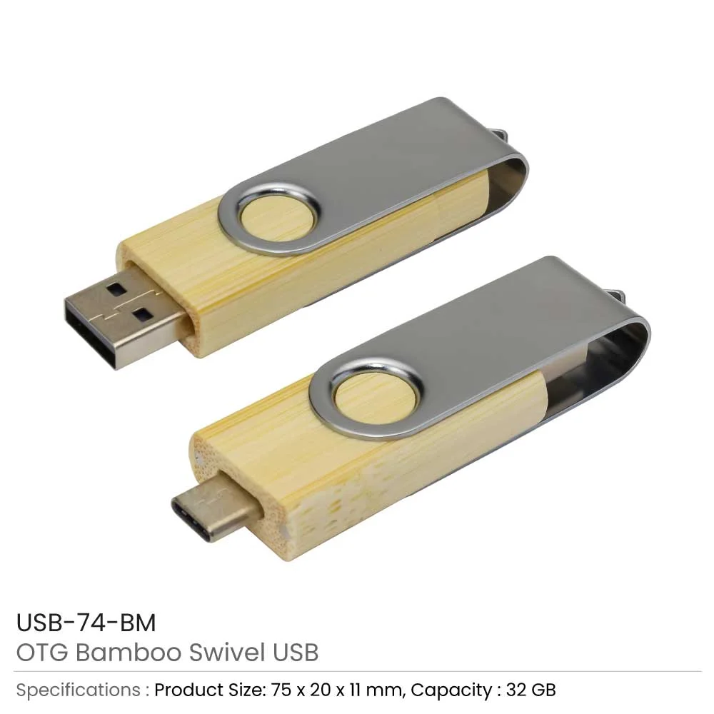 OTG Bamboo Swivel USB 32GB