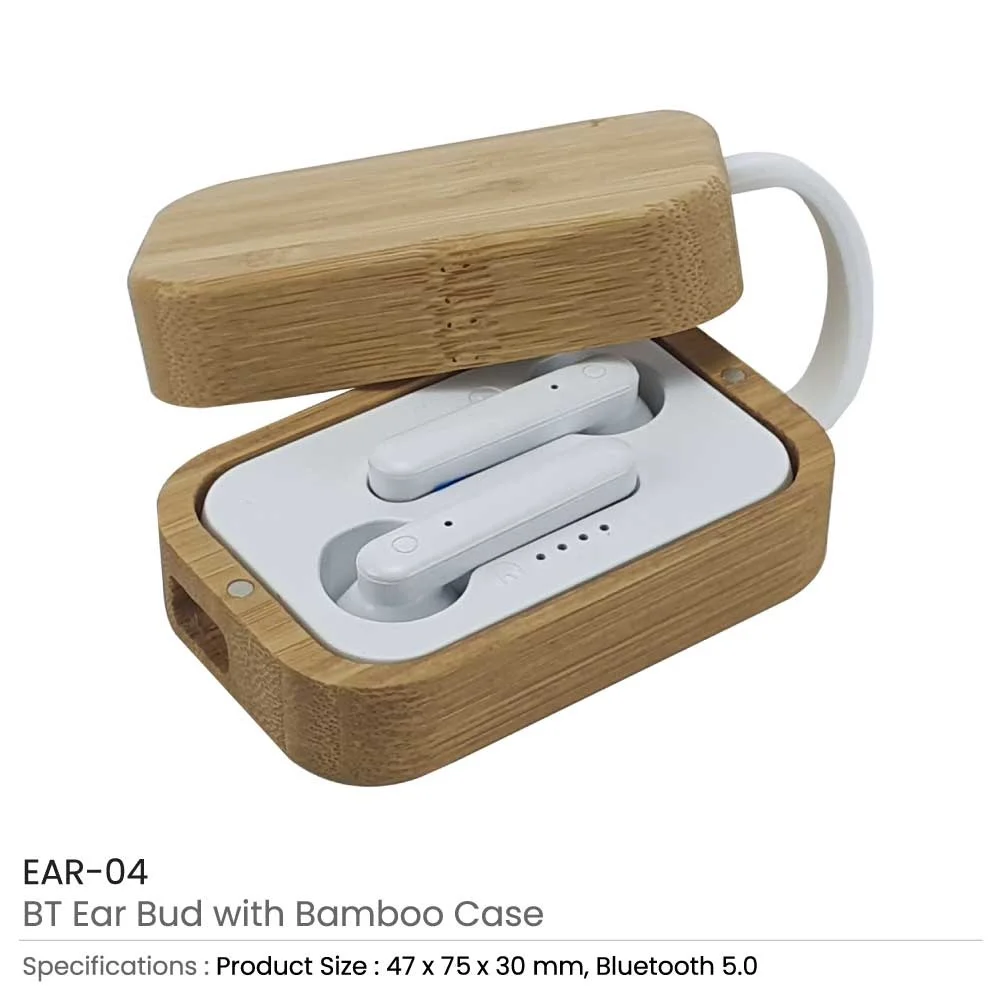 BT Earbuds with Bamboo Case