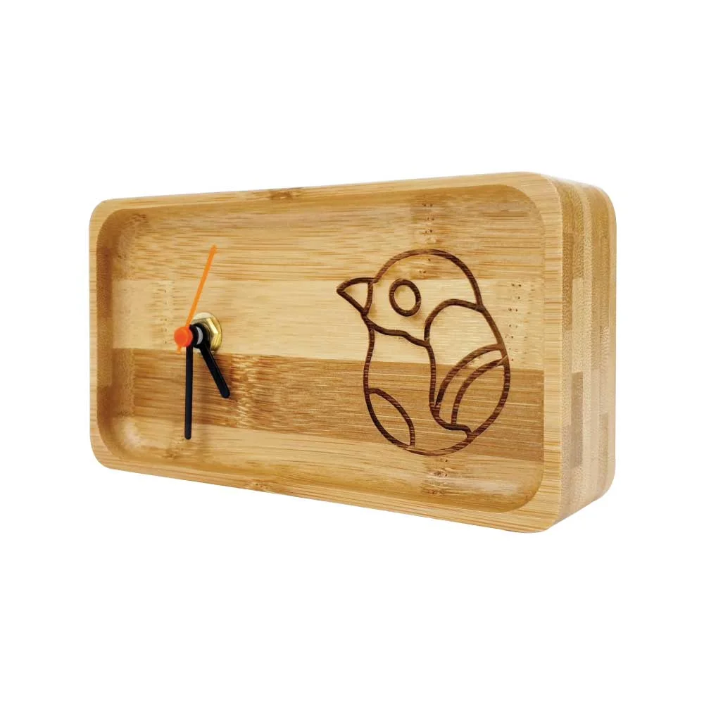 Rectangular Bamboo Desk Clock